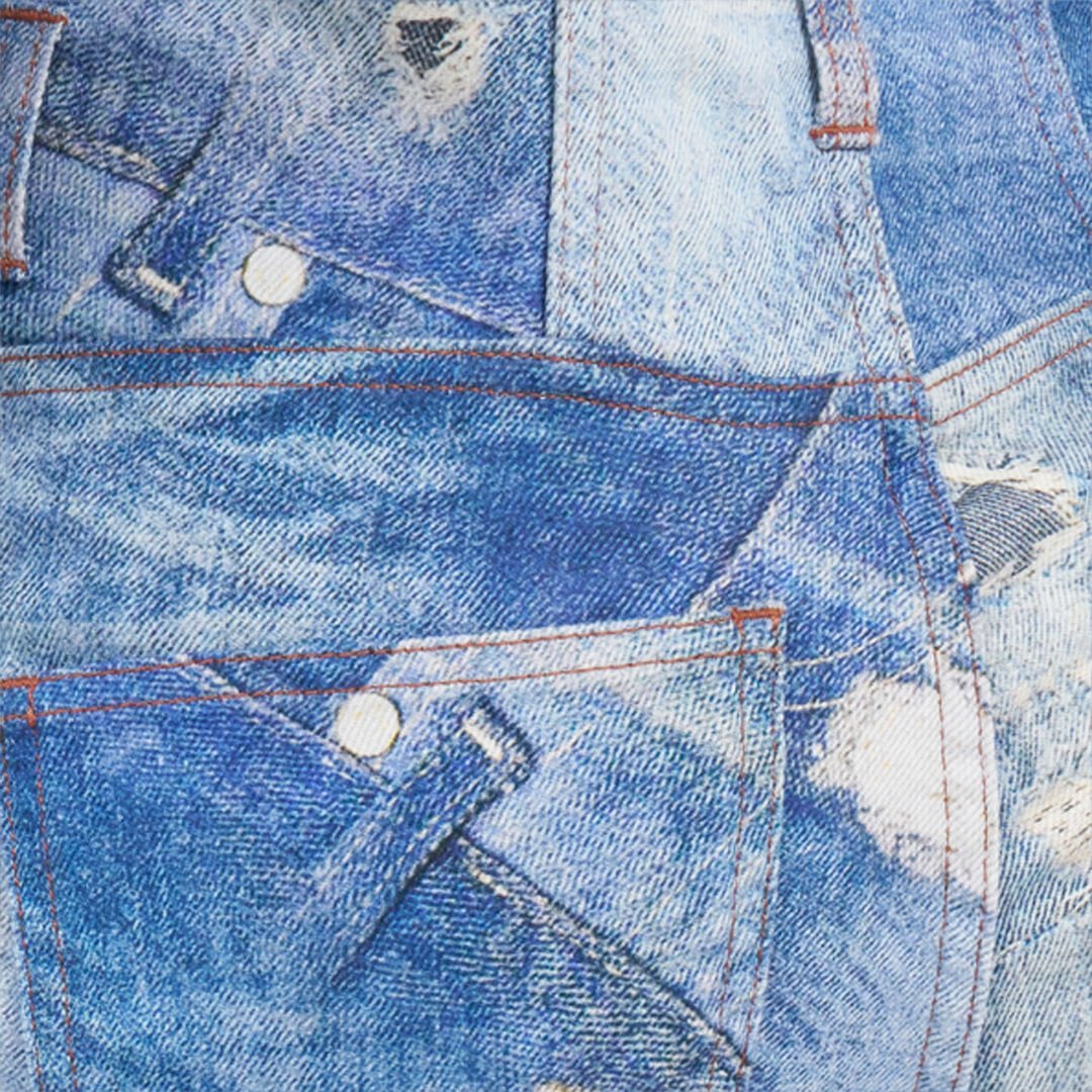 RC Patchwork Denim Jeans DARK BLUE WQJ200-DAR71