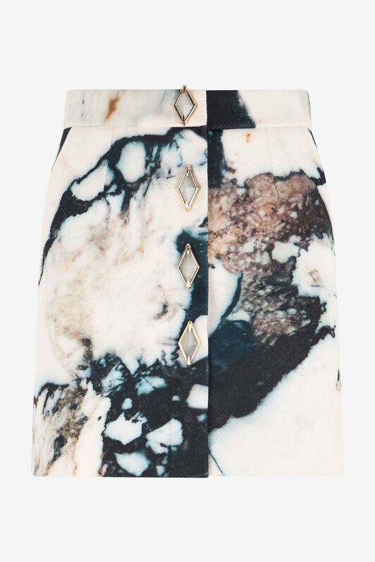 RC Marble print mini skirt Black/White TWT303-9MN18