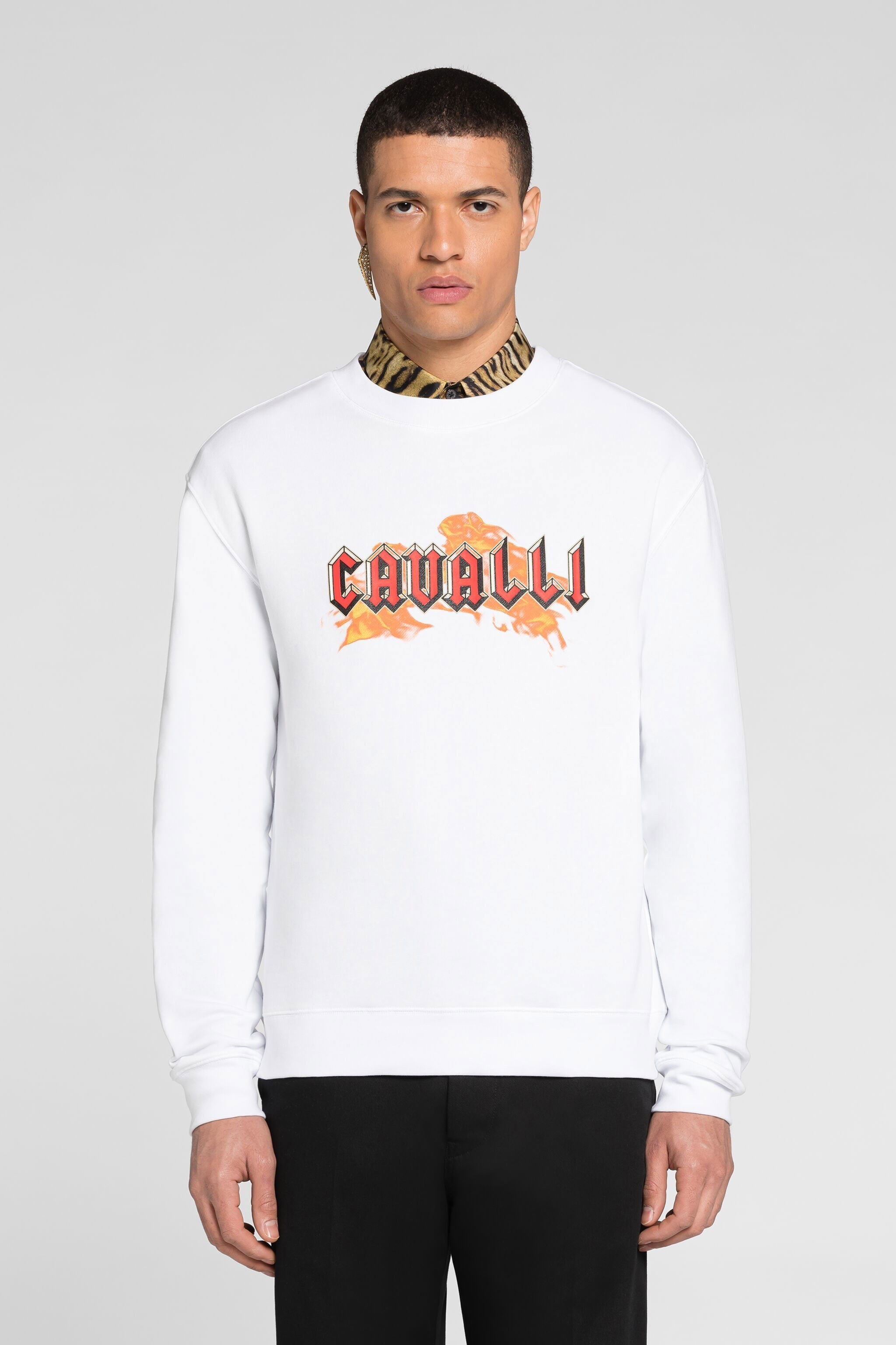 RC Logo-Print Cotton Sweatshirt White PRT66C-CF050