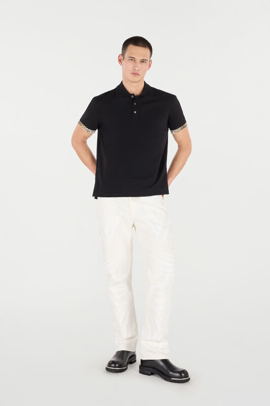 RC Polo Shirt with Jaguar Skin Details RC Polo Shirt with Jaguar Skin Details Black VRT64A-KB002