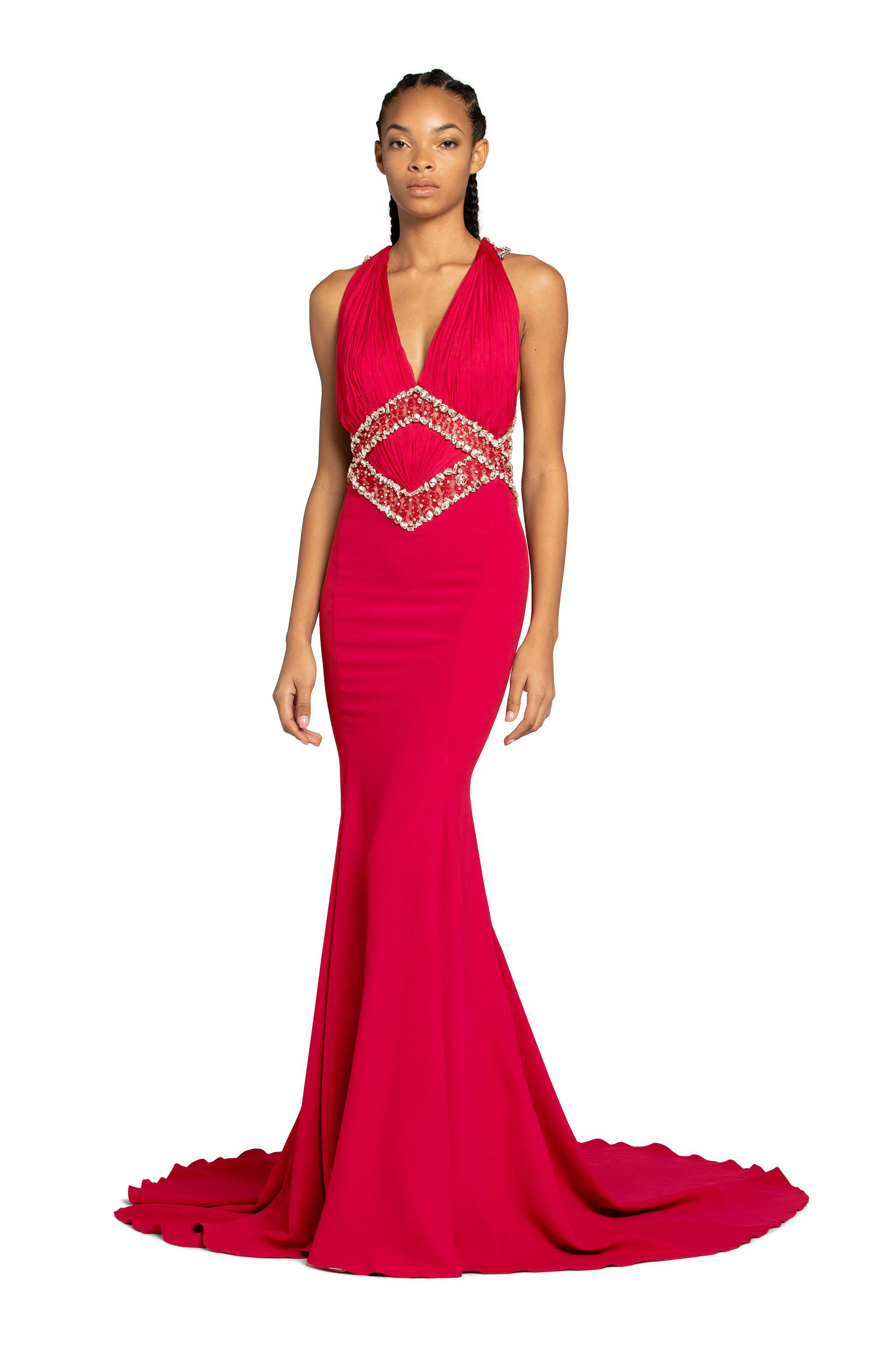 RC Abendkleid mit Strass Rot MCR114-RJ035