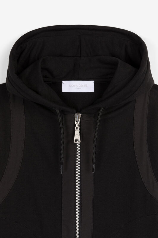 JU C Logo-Embellished Zip Hoodie Black OJT911-ISA2J