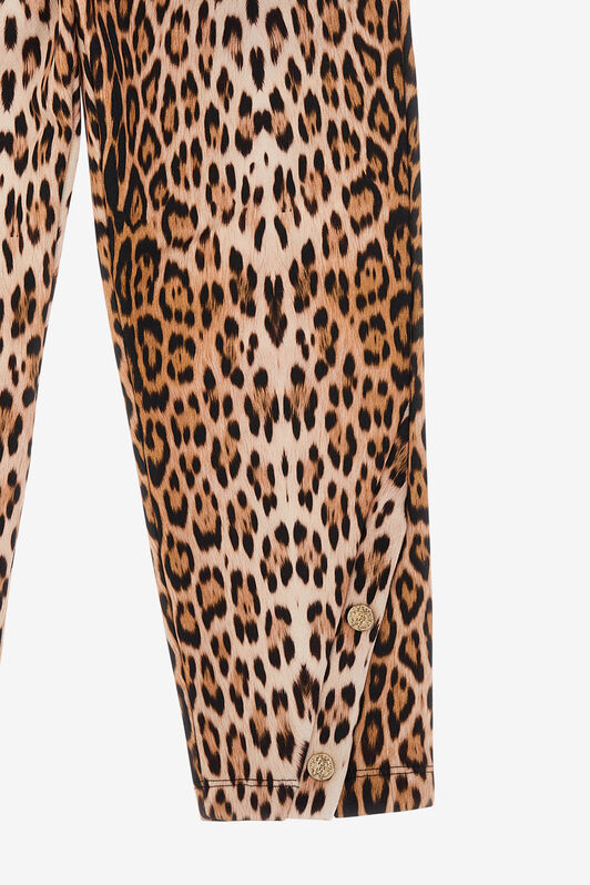JU Jaguar Skin print pants Marron clair SJT224-5OF65