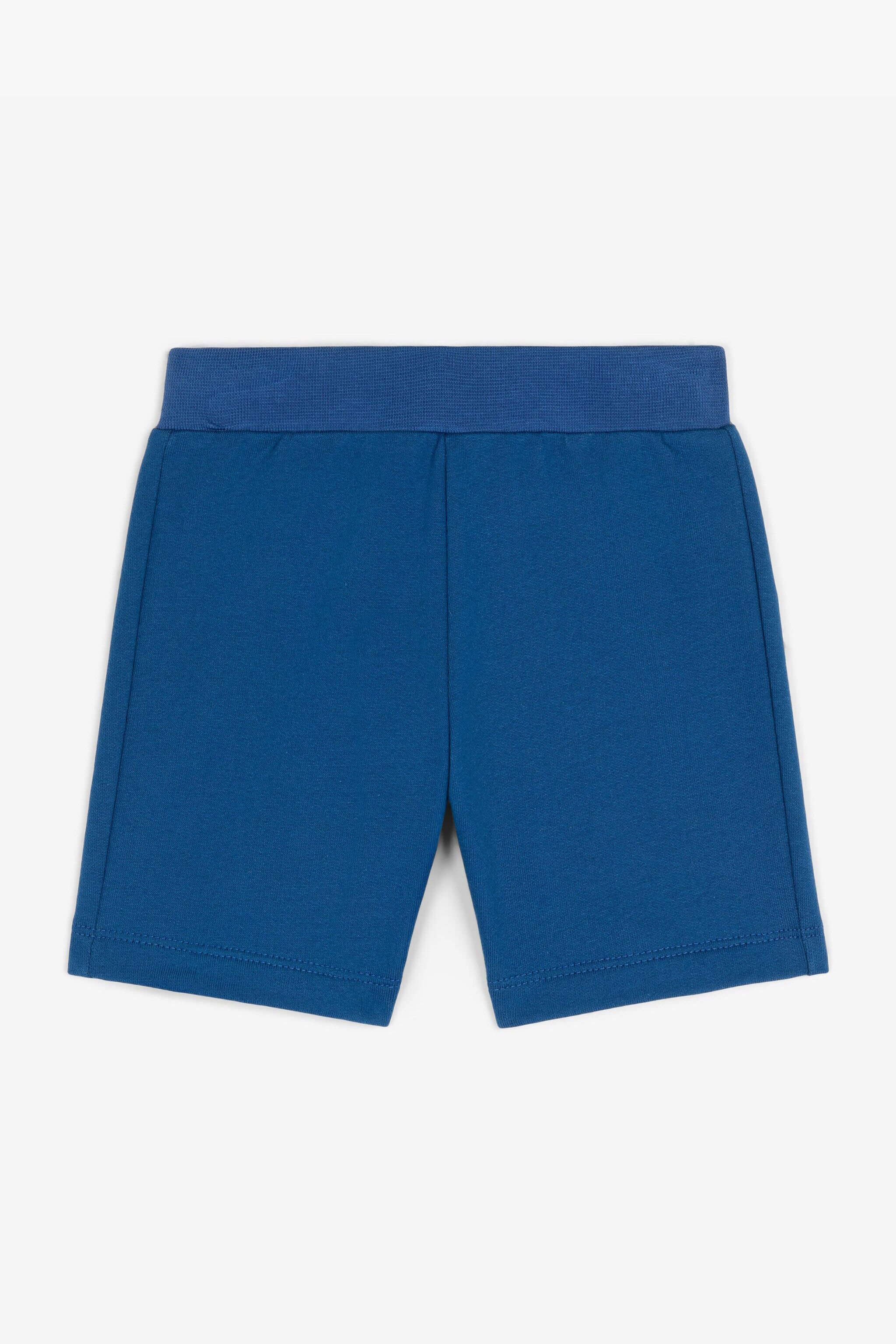 JU RC Monogram-Print Cotton Shorts Blue RJT208-CF050
