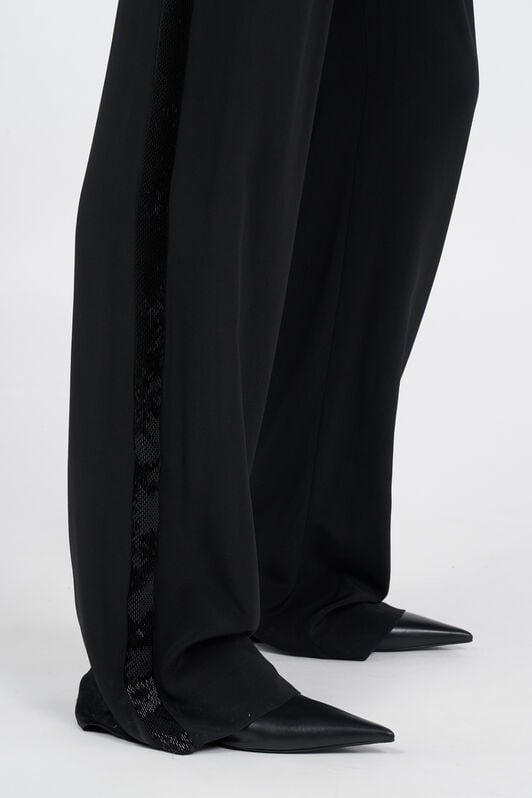 RC Silk palazzo trousers BLACK WKR211-SY001