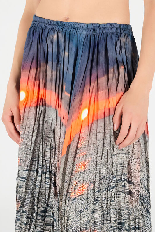 RC Sunrise Print Skirt Blue/Orange UWT302-4QN96