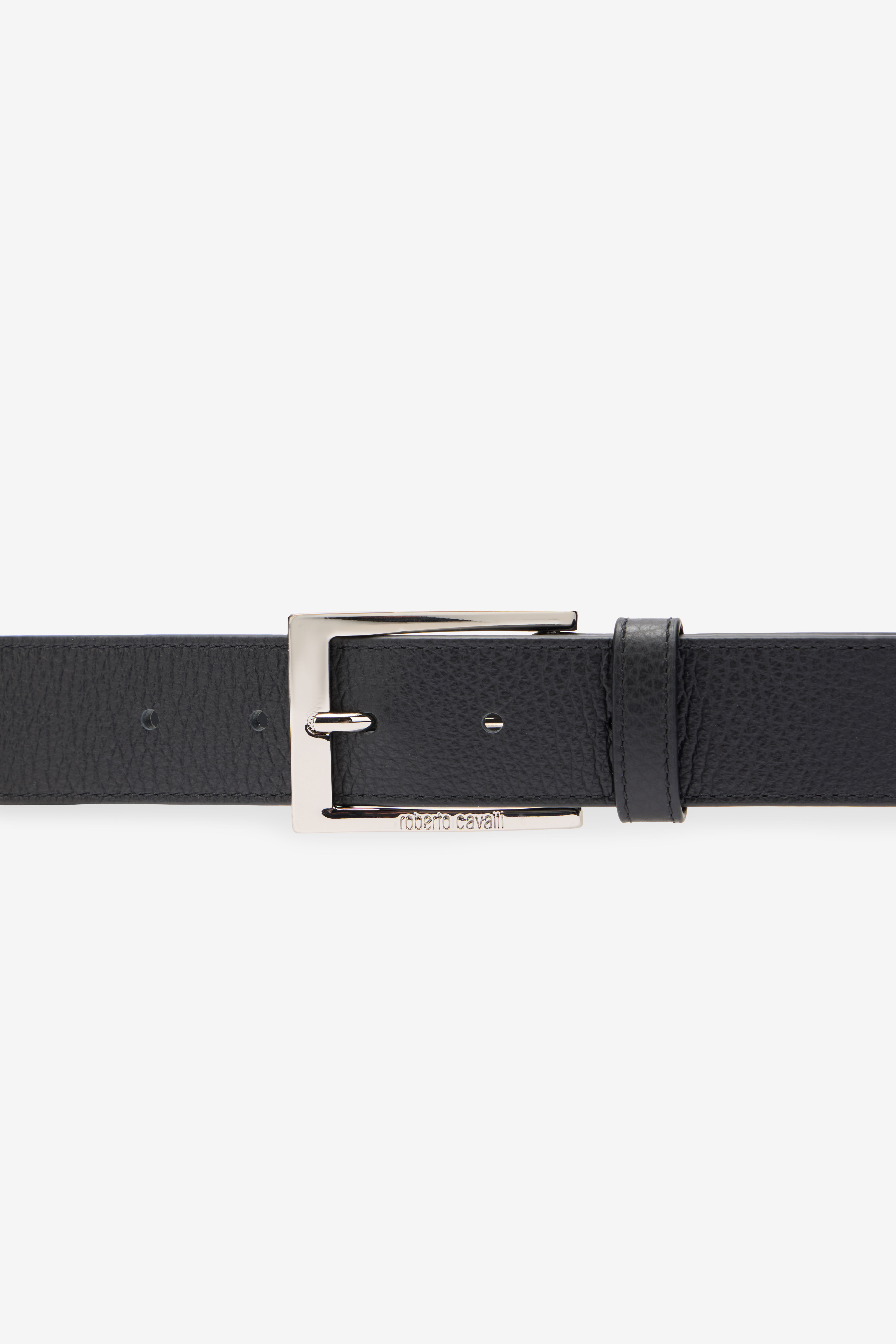 RC Cintura Fashion In Pelle Nera Con Fibbia Logo Oro NOC00D-PZA12