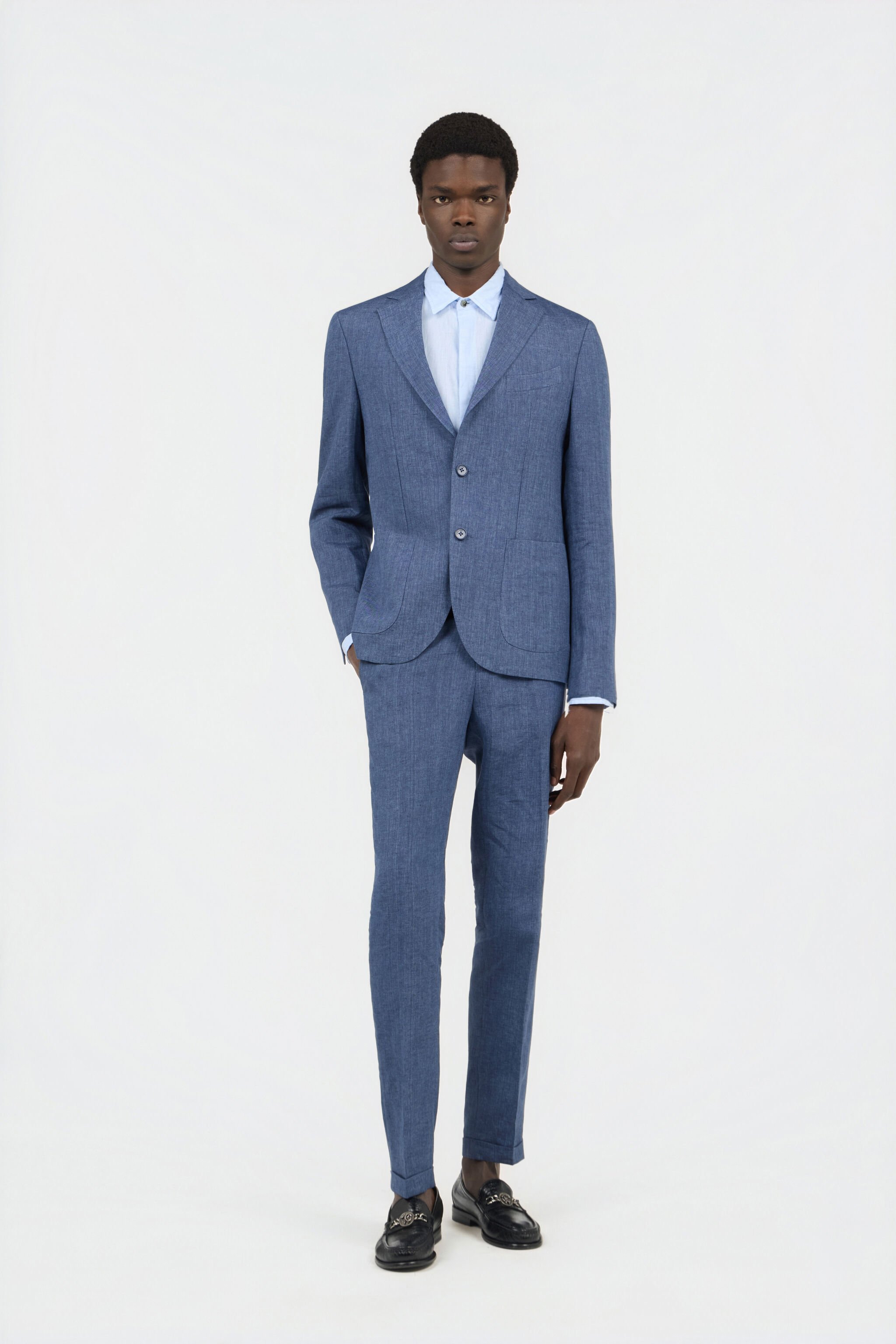 RC Costume Tailleur en Lin Bleu LIGHT BLUE QOT40P-1NO01