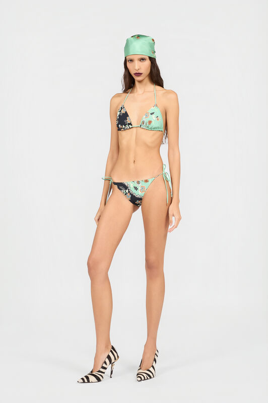 RC Kimono Print Bikini Bottom GREEN/BLACK XQW013-HVT25