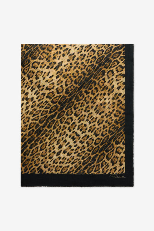 RC Jaguar Print Modal Cashmere Scarf NATURAL WKI007-1LP73