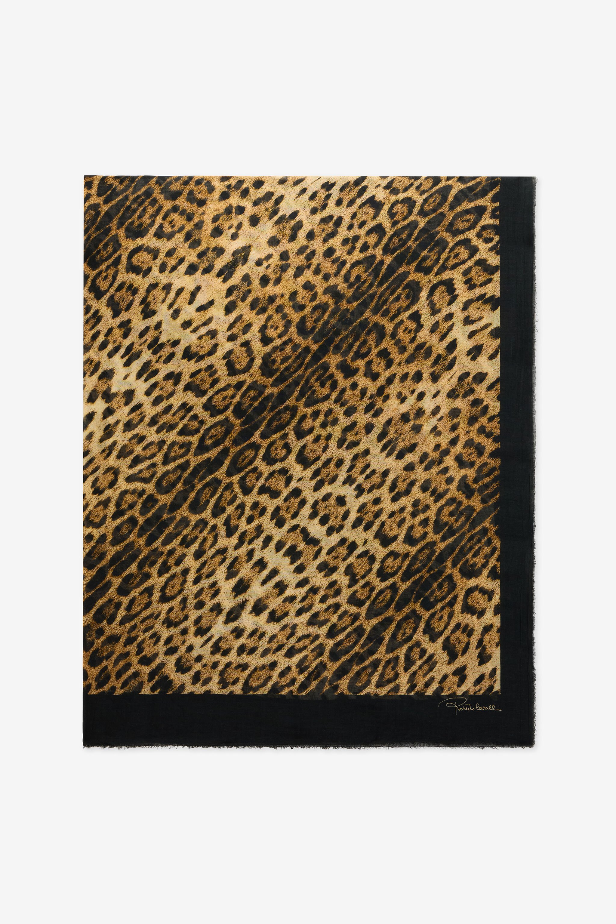 RC Jaguar Print Modal Cashmere Scarf NATURAL WKI007-1LP73