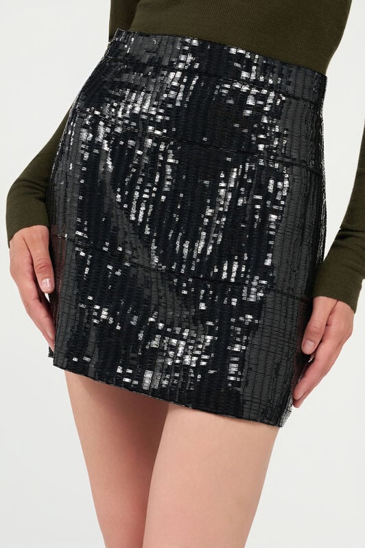 RC Sequin Mini Skirt BLACK WKR307-GG001