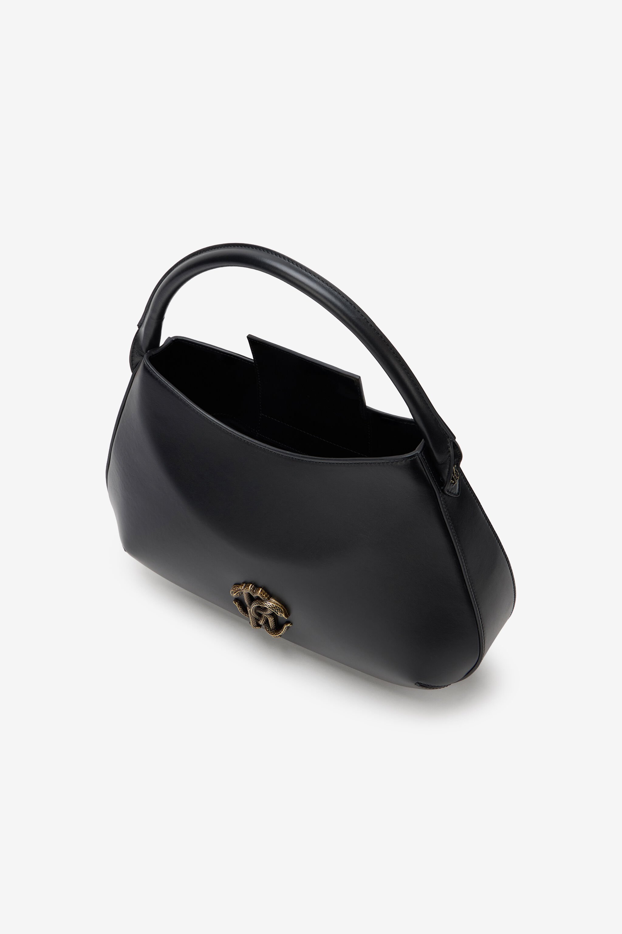 RC Black Leather Top Handle Bag with Monogram RC BLACK ROB00I-PZ085