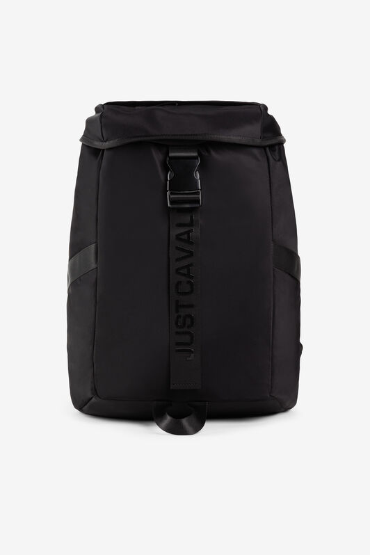 JC Just Cavalli Logo-Appliqué Backpack BLACK Q62347-Q1250