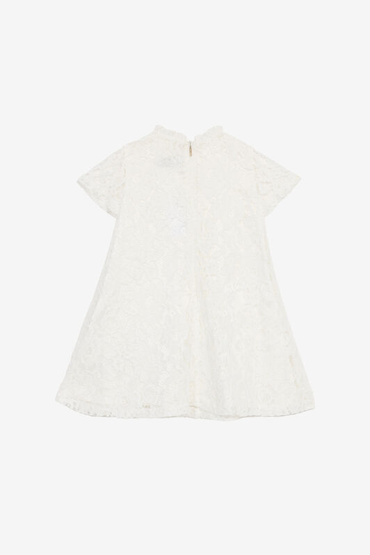 JU Kleid Mit St.Galler Muster Weiß UJT10S-RP001