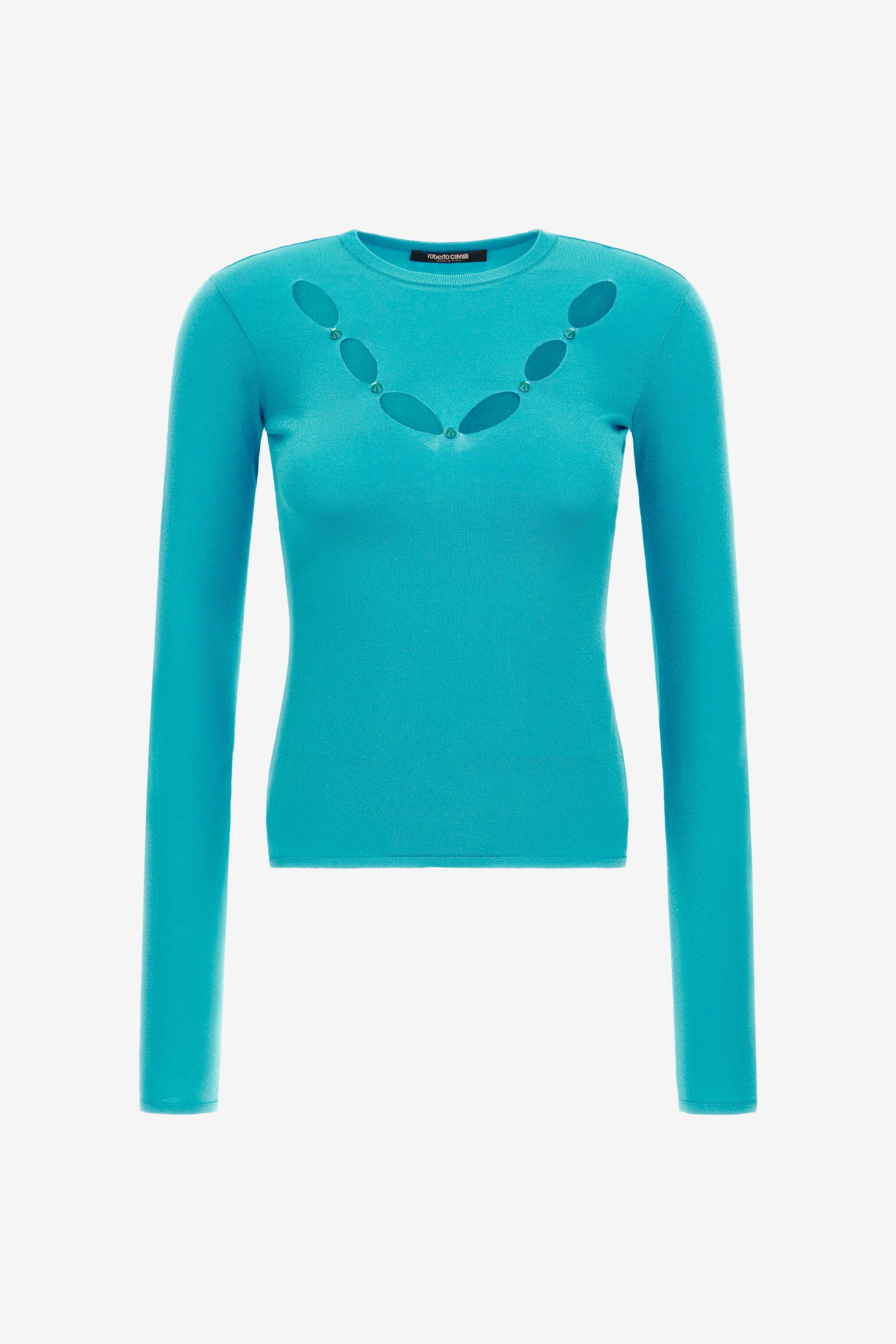 RC Knit top with cut-out Light blue RKM606-MG011