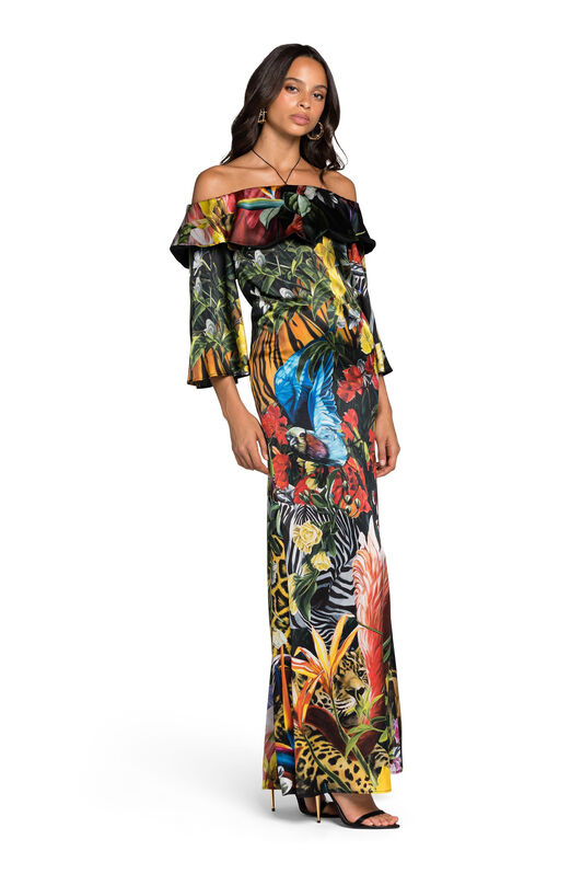 RC Tropical-Print Ruffled Maxi Dress MULTICOLOR KOT10C-2NS01
