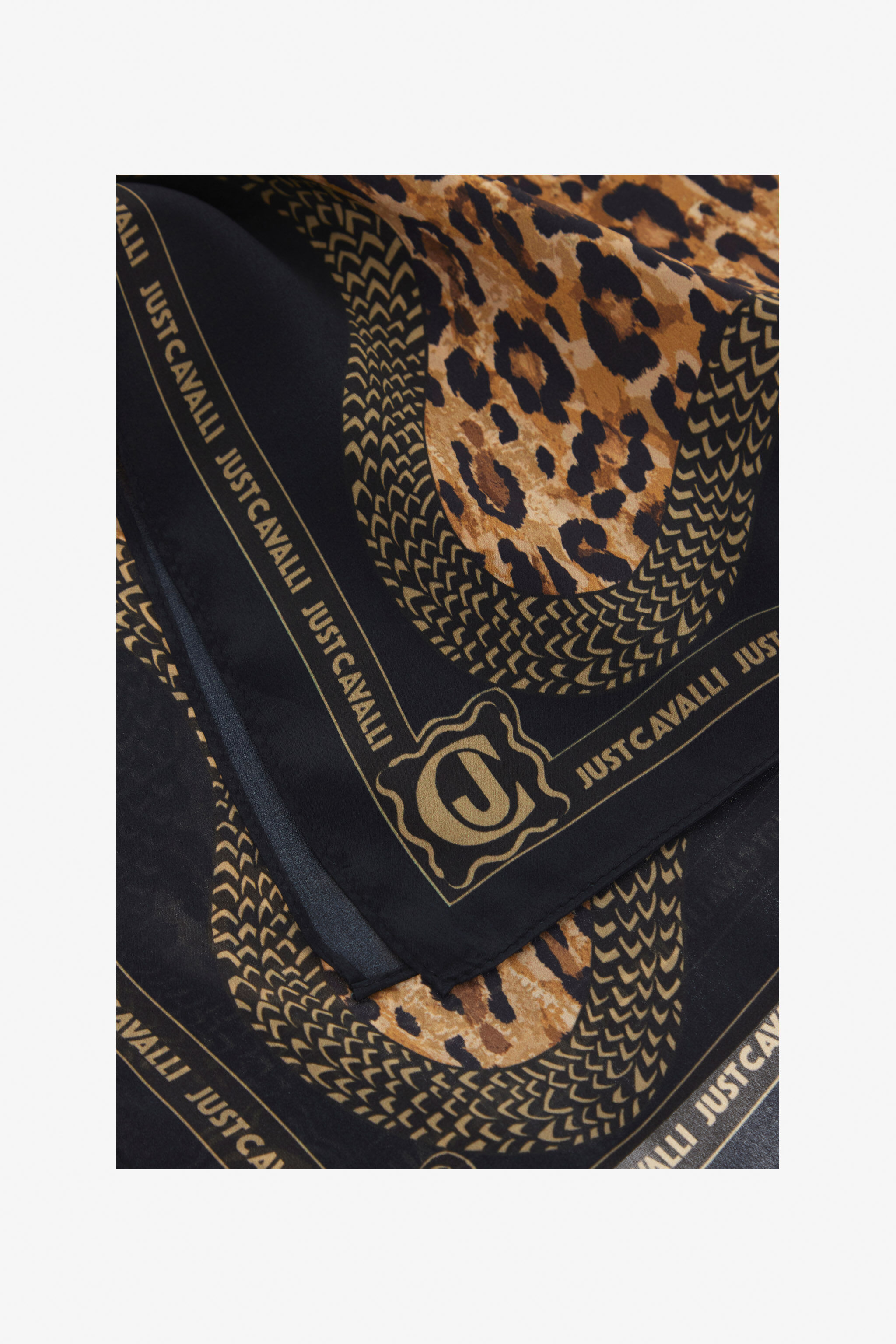 JC Just Cavalli Logo foulard Black TFA031-TF347