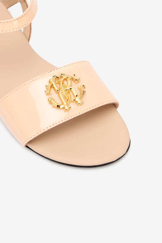 RC Nude Patent Sandal With RC Monogram RC Nude Patent Sandal With RC Monogram NUDE QOS01E-PZO19
