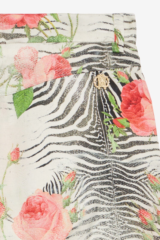 JU Shorts Mit Print White Tigresse Und Rosen MULTICOLOR ZEBRA ROS UJT26B-6DO47