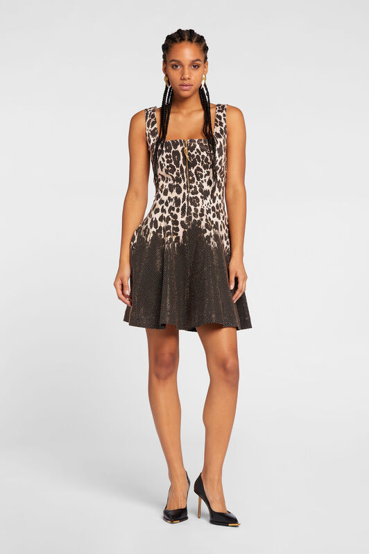 RC Queen Of Sicily-Print Studded Mini Dress ROSA/NERO OKJ119-DAC81