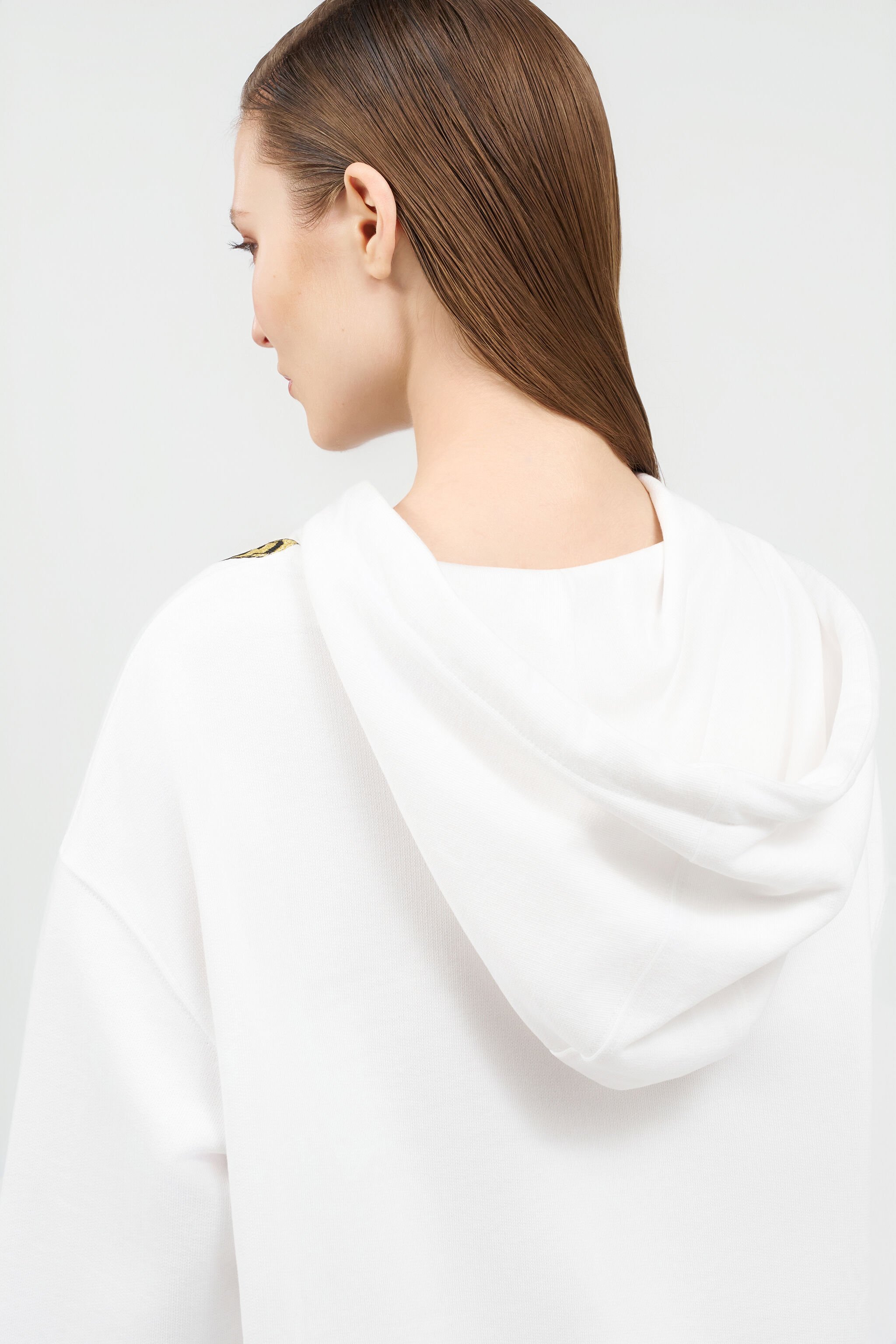 RC Sudadera con Capucha y Bordado de Tigre WHITE WQT67B-CF057