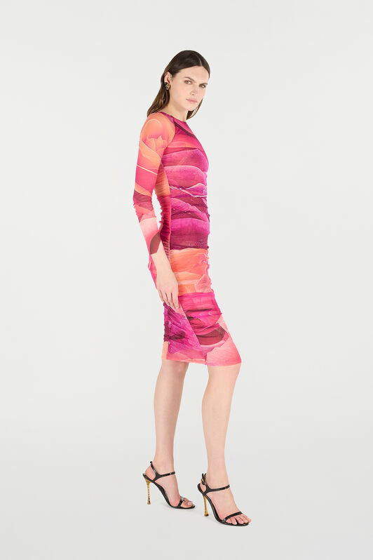 RC Sheath Dress With Rose Print ROSA UKT146-6HN48