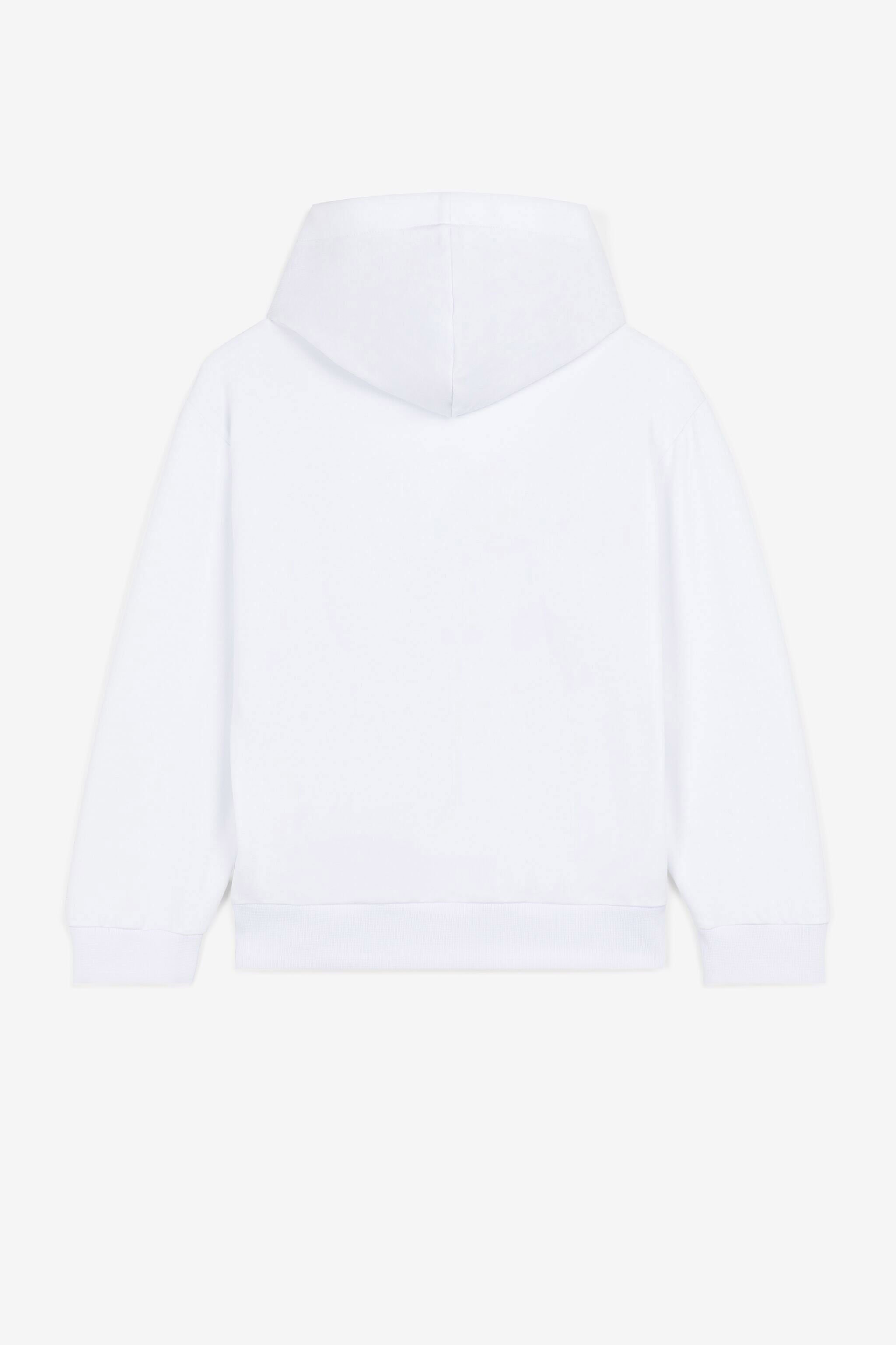 JU Sweat à capuche zippé en coton à imprimé filigrane Blanc QJT907-CF050