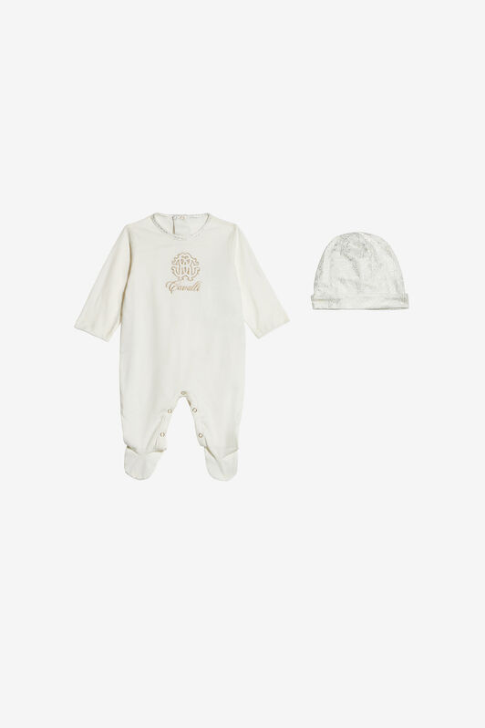 JU RC Monogram Cotton Babygrow Set White RJT850-JD001