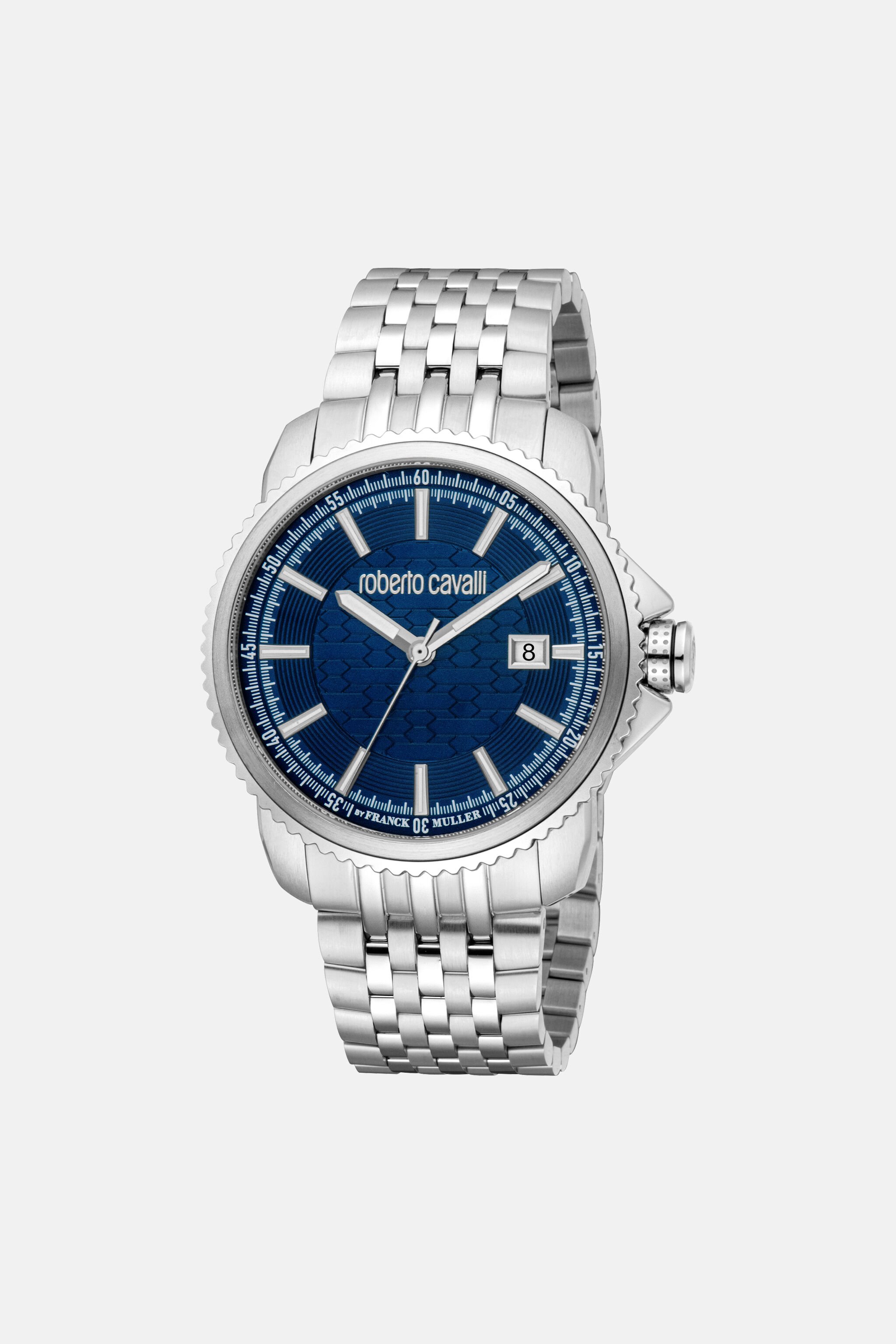 RC Roberto Cavalli by Franck Muller Chronographen-Herrenuhr für Herren SILVER DARK BLUE VALG22-IG406