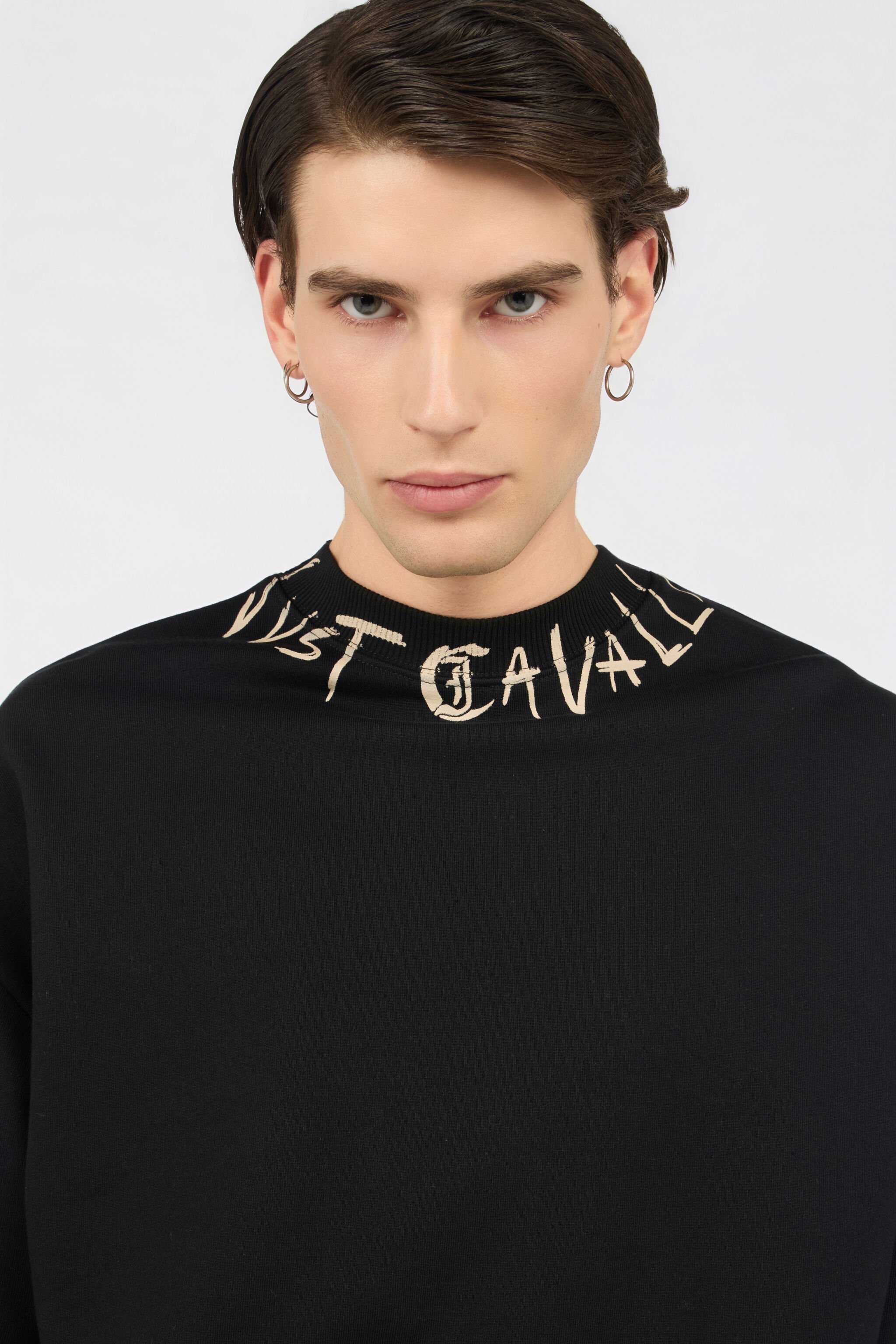 JC Black Sweatshirt With Logo BLACK WFT112-WF142