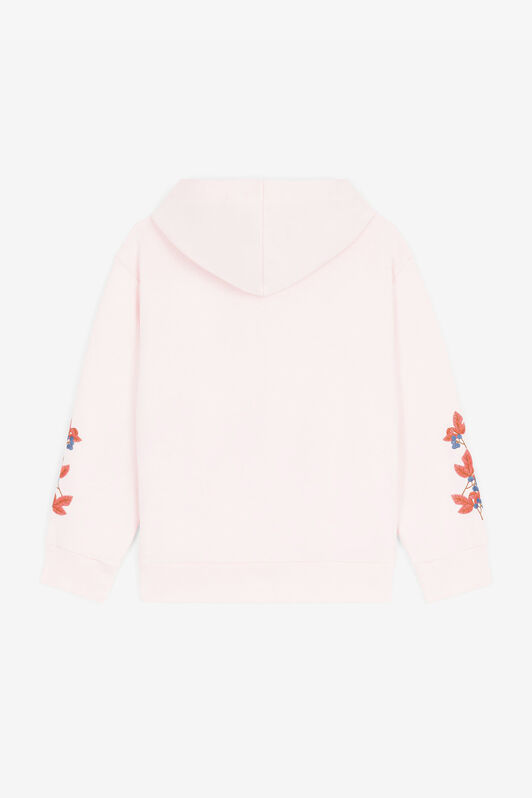 JU Sweat à capuche zippé à broderie oiseau Rose RJT90T-CF050