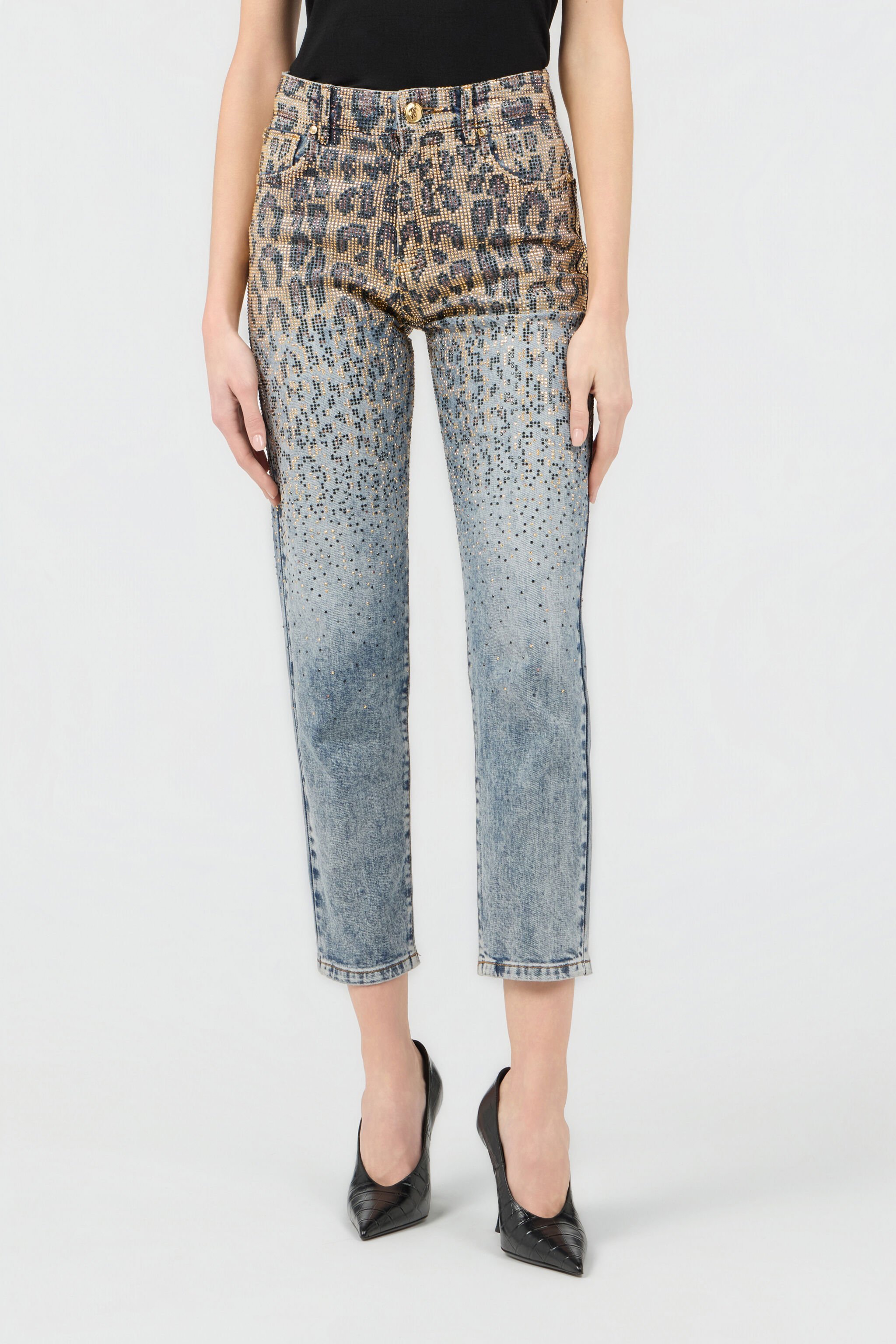 RC Denim Jeans With Gradient Rhinestone Effect DENIM SOJ20L-DL020