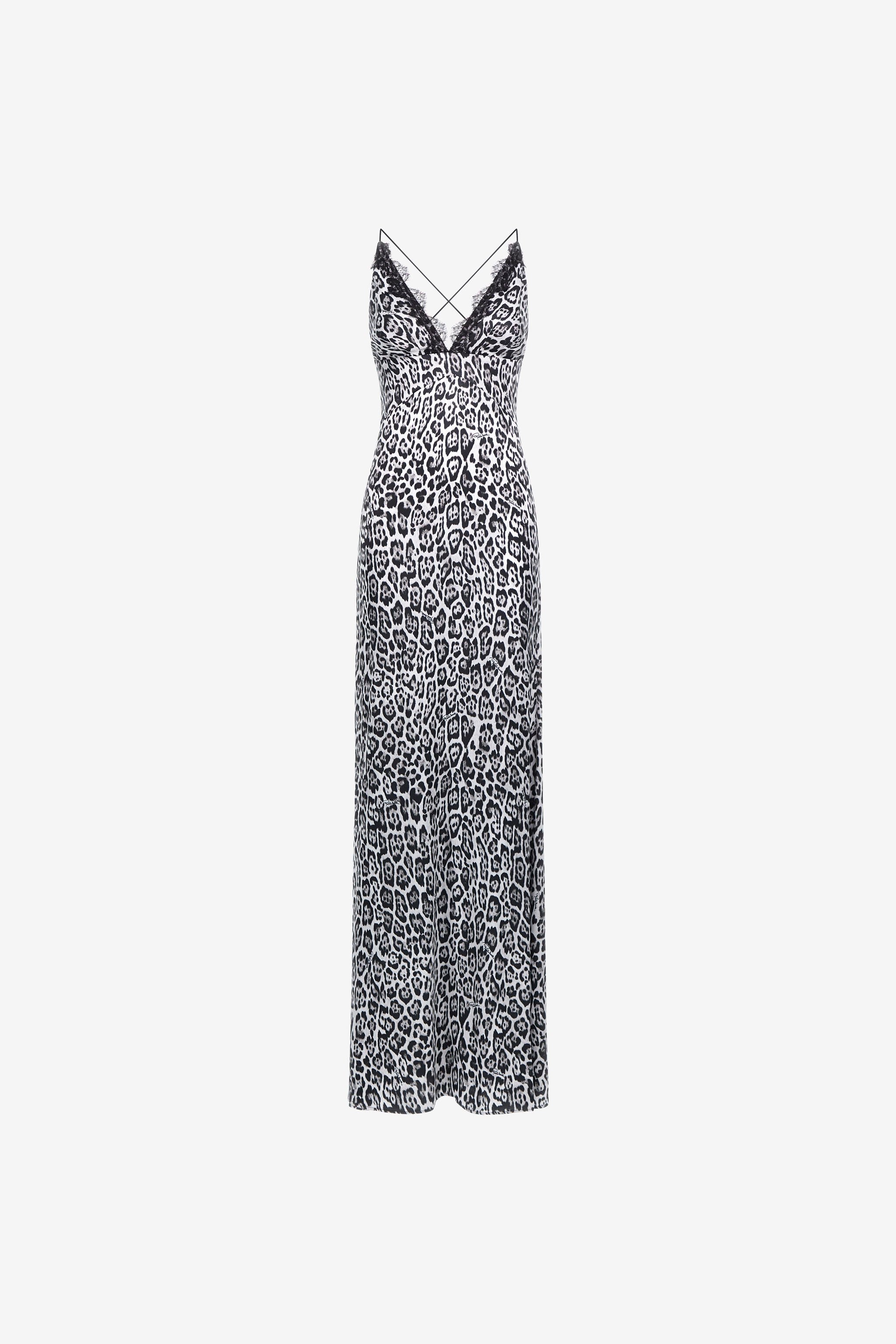RC Slip dress with Leopard print Gray NOT10E-FXM81