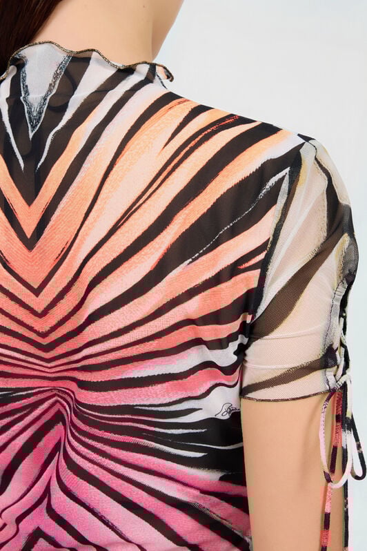 RC Ray Of Paradise Print Top CORAL XKT613-6HM33