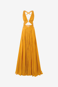 ${brand} Robe Très Longue En Pure Soie ${colorDescription} ${masterID}