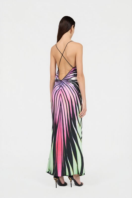 RC Ray Of Paradise Print Silk Slip Dress MULTICOLOR XKT102-4QM33