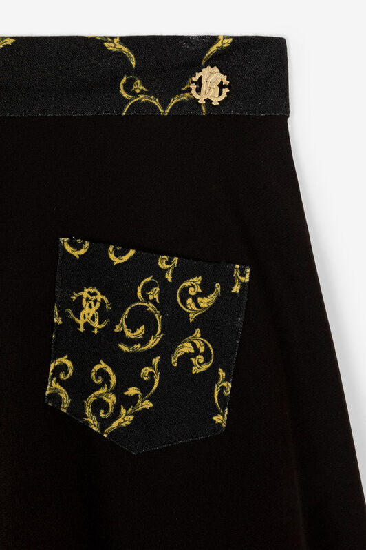 JU Baroque-Print Skirt Black RJT308-KU001