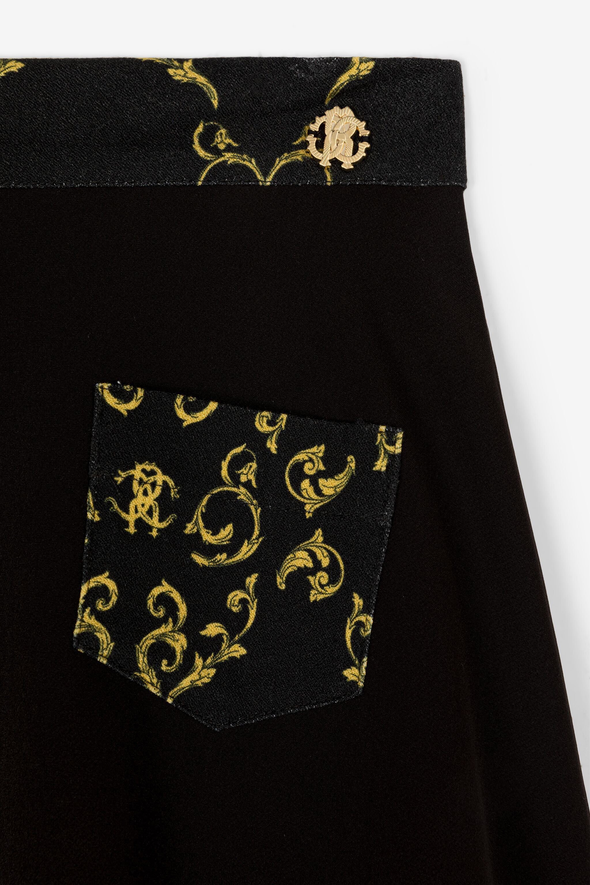 JU Baroque-Print Skirt Black RJT308-KU001