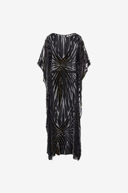 ${brand} Samt-Kaftan mit Ray of Gold-Druck ${colorDescription} ${masterID}