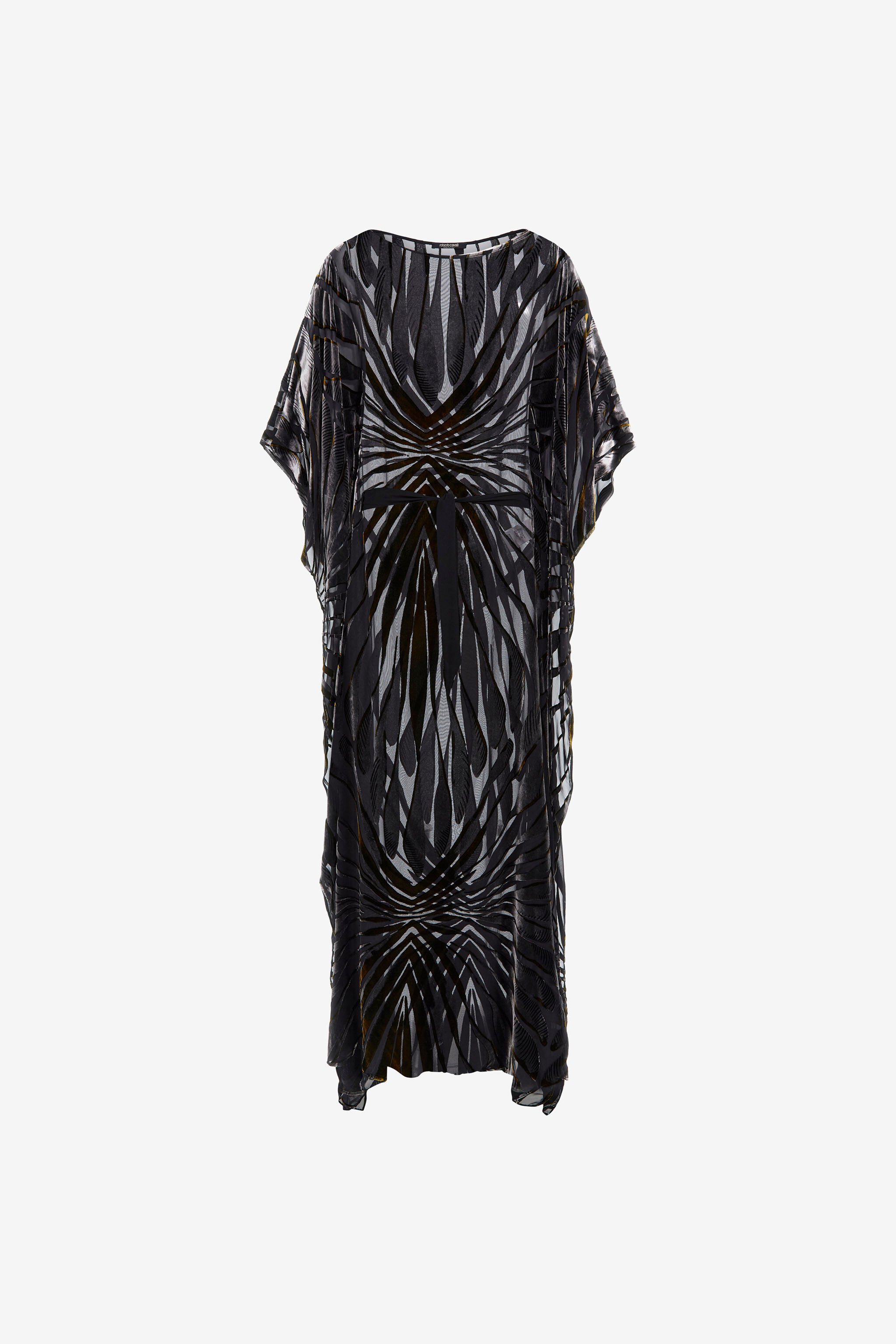 RC Samt-Kaftan mit Ray of Gold-Druck Schwarz RWT180-VLI15
