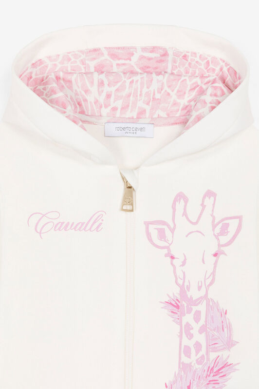 JU Kapuzenjacke mit Animal-Print Weiß PJT900-CF050