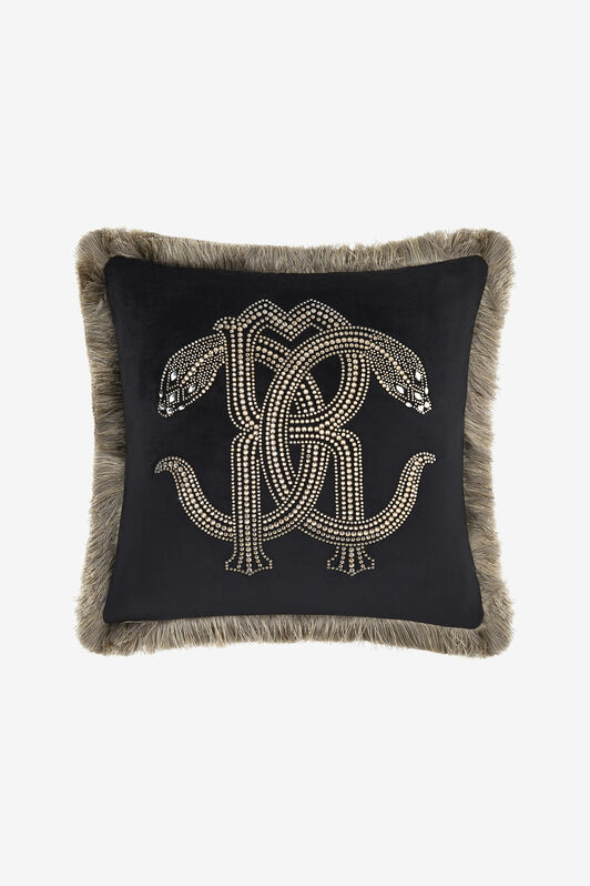 HO Cushion Crystal Snakes 40x40 Black RALM38-IM038
