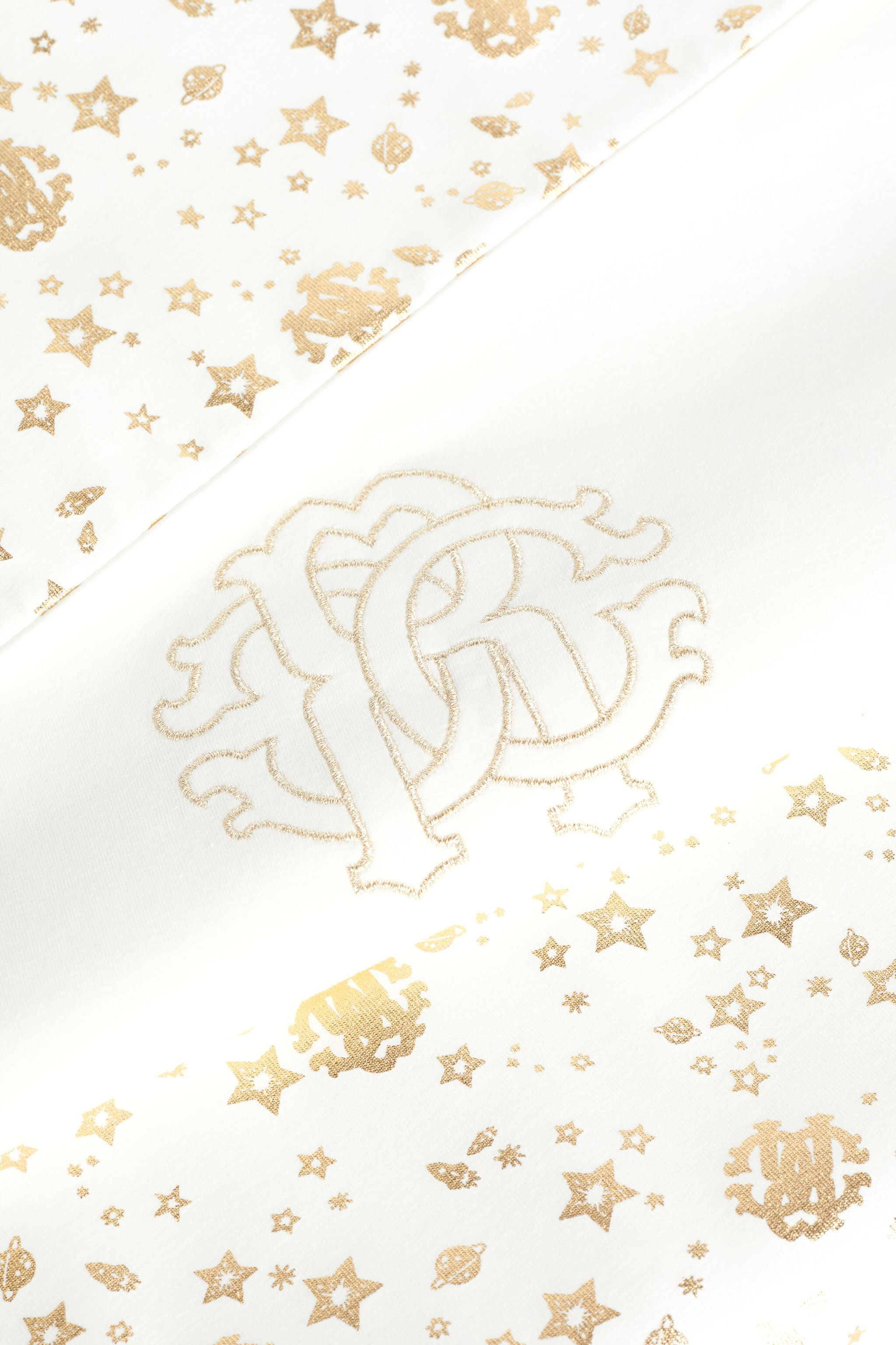 JU Space Logo print blanket GOLD/MILKY WHITE IJT882-JFQ62