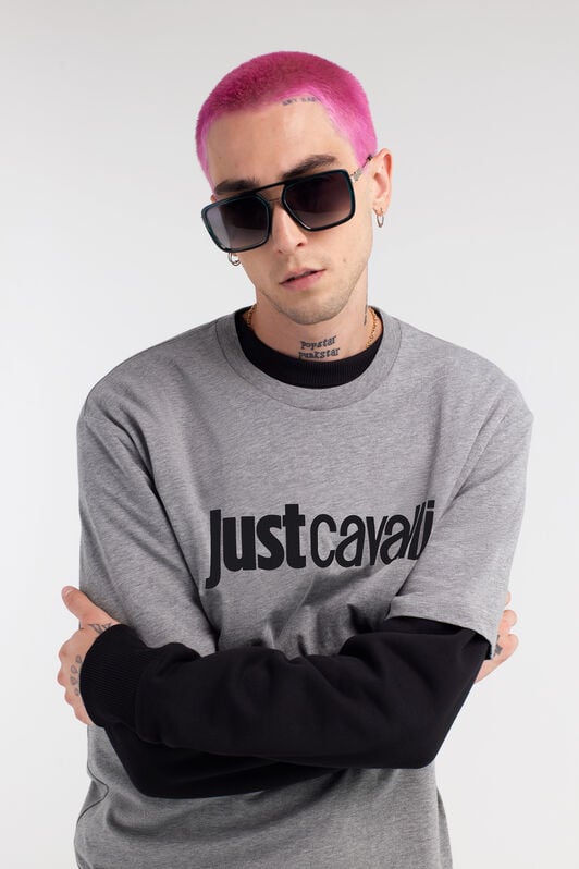 JC Just Cavalli Logo T-Shirt Gray RRT933-RR195