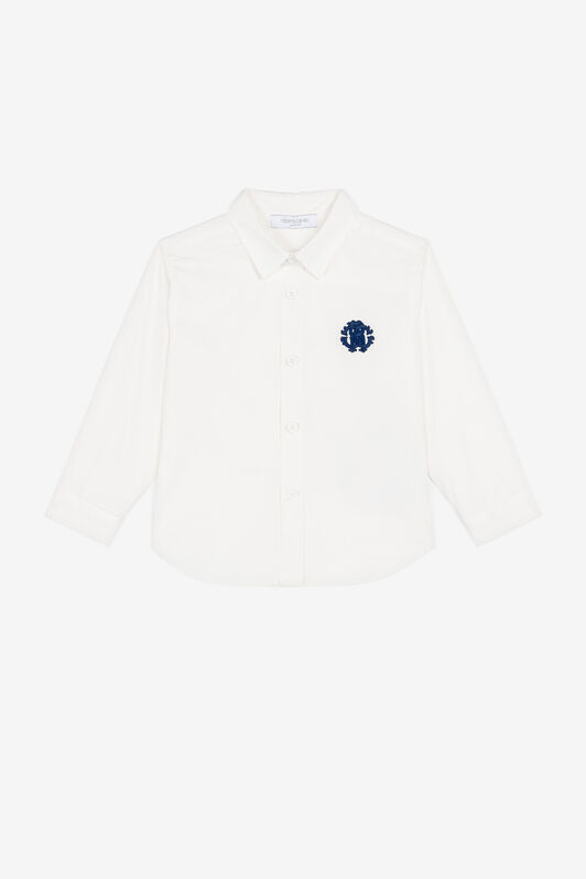 JU RC Monogram-Embroidered Shirt JU RC Monogram-Embroidered Shirt White PJT710-CH004