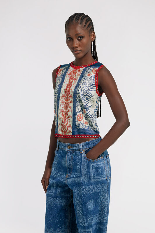 RC Bandana Print Top Blue TKM604-MI010