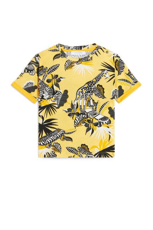 JU Giraffe-print T-shirt YELLOW/WHITE/BLACK MJT61B-JMB62