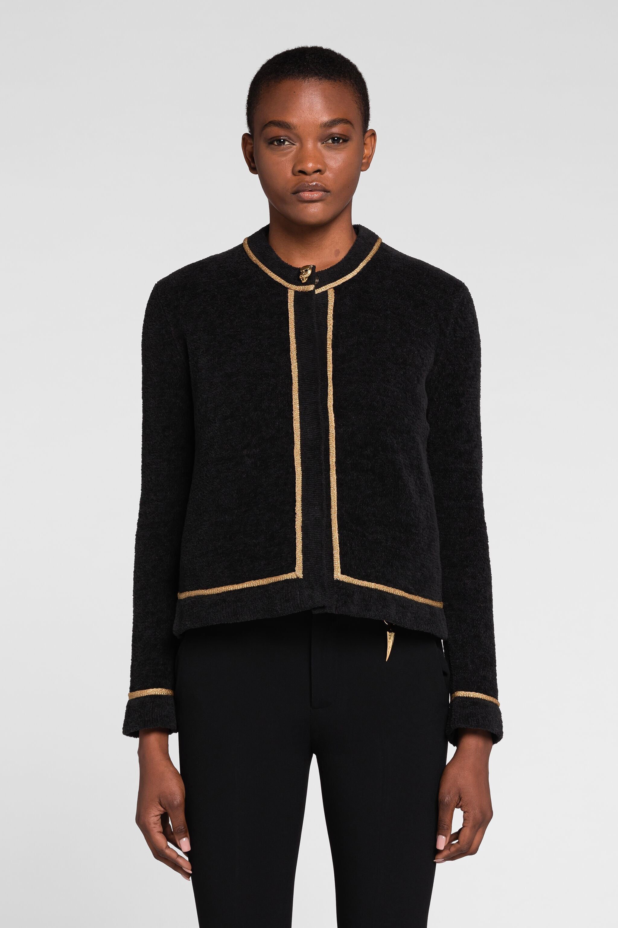 RC Logo-Embroidered Cardigan Black OKM612-MR001