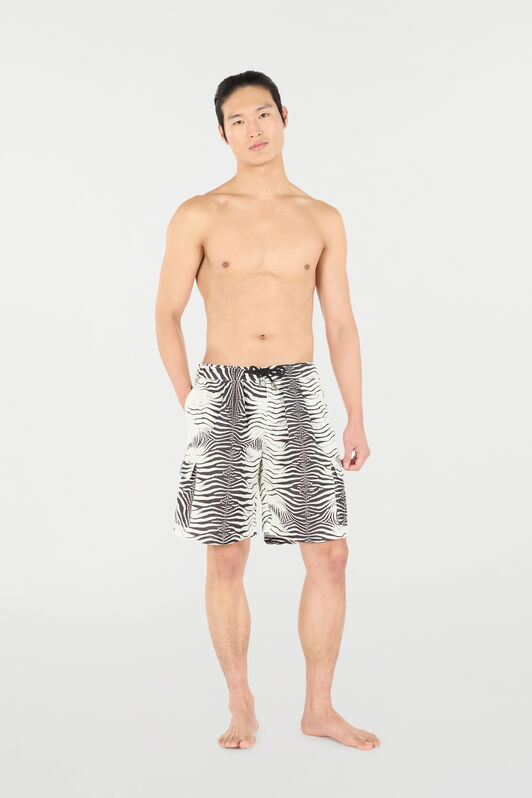 RC Zebra-Print Swim Shorts Black/White URH02M-5RN49